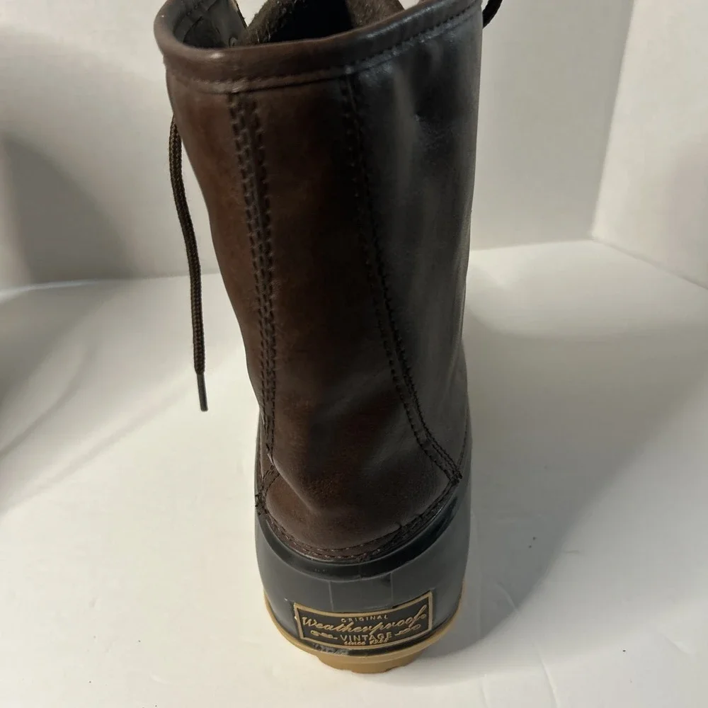 Weatherproof Vintage Men's Adam Duck Boots Chocolate/Brown Leather, Size14  M